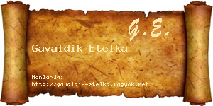 Gavaldik Etelka névjegykártya